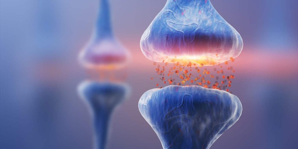 Dopamine disruption impairs mentalizing abilities Blue Synapse And Neuron On A Blue Background.jpg