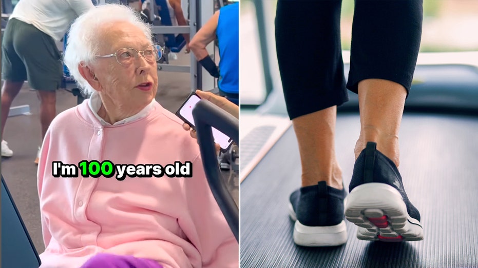 100-year-old great-grandmother reveals her secret of living a long life Lemay treadmill exercise.jpg