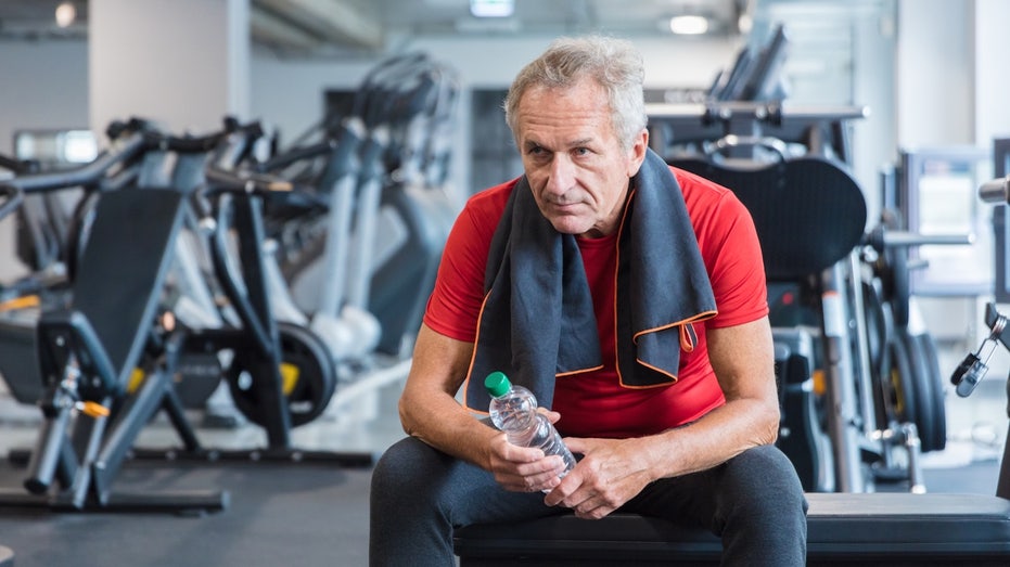 Here's the age when strength and fitness begin fading, long-term data shows Senior man tired from workout.jpg