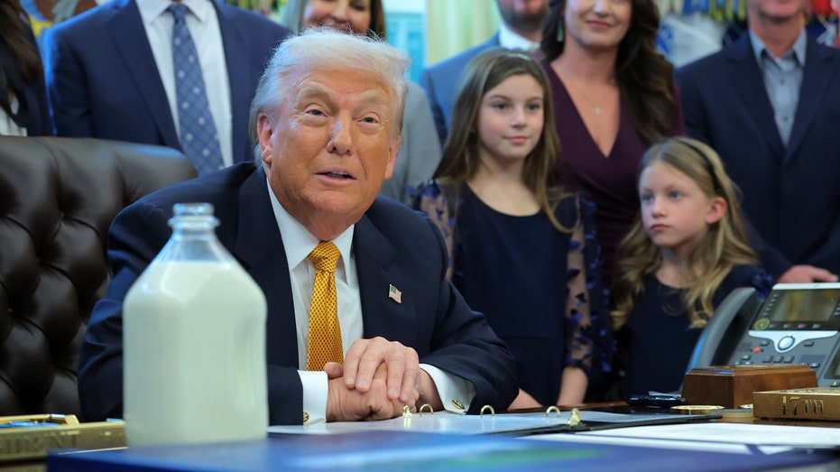 Whole milk headed back to school cafeterias after Trump signs law as experts tout benefits Trump kids whole milk fox news .jpg